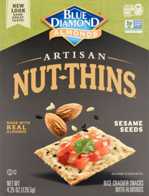 Blue Diamond Nut Thins Cracker Snacks Artisan Natural Sesame Seeds - 4.25 Oz - Image 2