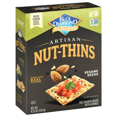 Blue Diamond Nut Thins Cracker Snacks Artisan Natural Sesame Seeds - 4.25 Oz - Image 1