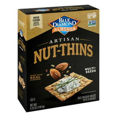 Blue Diamond Nut Thins Cracker Snacks Artisan Natural Multi Seeds - 4.25 Oz