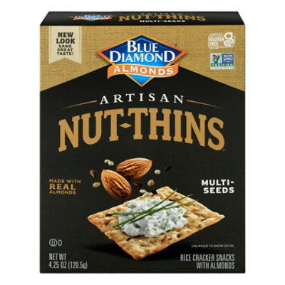 Blue Diamond Nut Thins Cracker Snacks Artisan Natural Multi Seeds - 4.25 Oz - Image 3