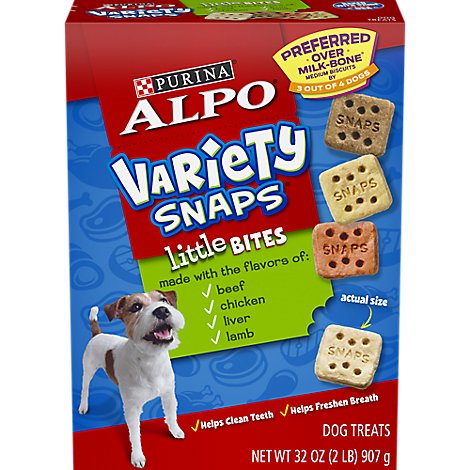 Alpo Variety Snaps Beef Chicken Liver & Lamb Dog Treats - 32 Oz