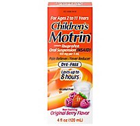 Motrin Childrens Ibuprofen Suspension Berry Flavor Dye Free - 4 Fl. Oz.