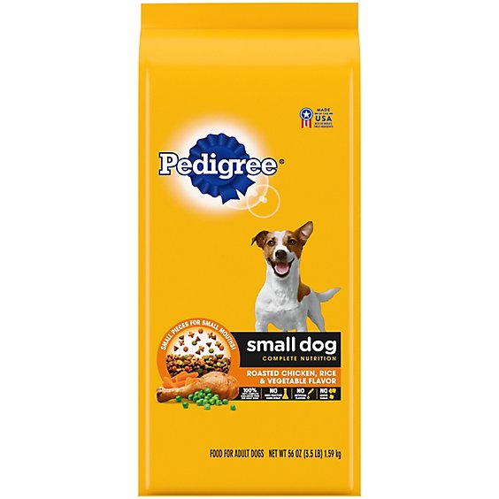 Pedigree Small Dog Complete Nutrition Adult Chicken Rice & Vegetable Dry Dog Food Bag - 3.5 Lbs