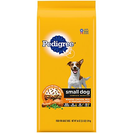 Pedigree Small Dog Complete Nutrition Adult Chicken Rice & Vegetable Dry Dog Food Bag - 3.5 Lbs - Image 1