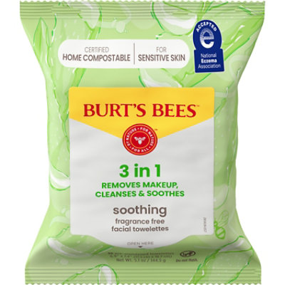 Burt's Bees Soothing Facial Towelettes With Aloe Vera - 30 Count - Image 1