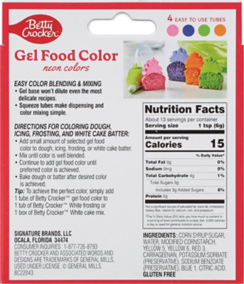 Betty Crocker Food Colors Gel Neon 4 Count - 2.7 Oz - Image 6