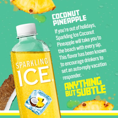 Sparkling Ice Coconut Pineapple Sparkling Water 17 fl. oz. Bottle - Image 8