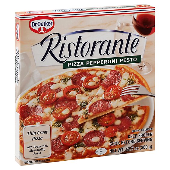 Dr. Oetker Virtuoso Pizza Thin Crust Pepperoni Pesto Frozen - 12.7 Oz