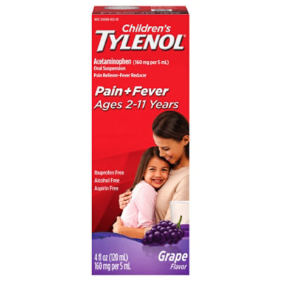 Tylenol Childrens Acetaminophen Suspension Grape Splash - 4 Fl. Oz.