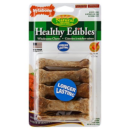 Nylabone Healthy Edibles Dog Chews Petite Blister Pack 8 Count - 8.2 Oz - Image 1