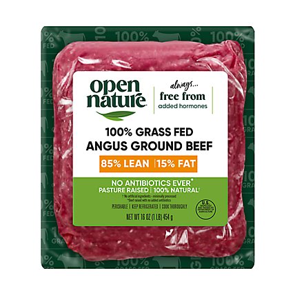 Open Nature 100% Natural Grass Fed Angus Ground Beef 85% Lean 15% Fat - 16 Oz - Image 4