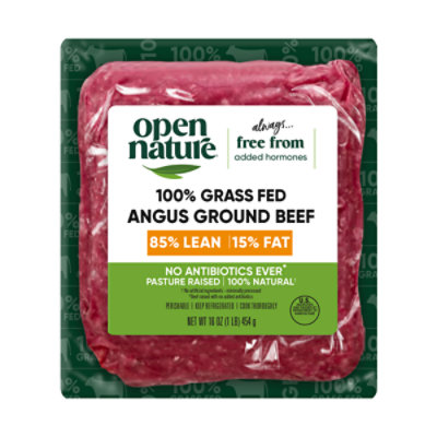 Open Nature 100% Natural Grass Fed Angus Ground Beef 85% Lean 15% Fat - 16  Oz - Vons