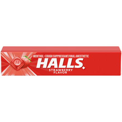Halls Cough Drops Strawberry Stick - 9 Drops - Image 1
