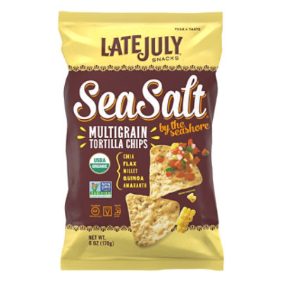 Late July Snacks Tortilla Chips Organic Multigrain Sea Salt - 6 Oz