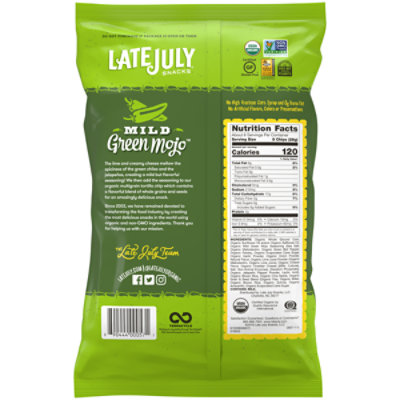 Late July Snacks Tortilla Chips Organic Multigrain Mild Green Mojo - 5.5 Oz - Image 6
