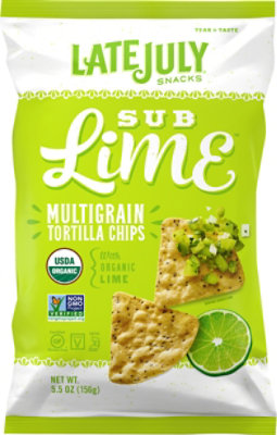 Late July Snacks Tortilla Chips Organic Multigrain Sub Lime - 5.5 Oz - Image 2