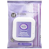 Signature Care Cleansing Cloths Makeup Remover Night Time - 25 Count - Image 3