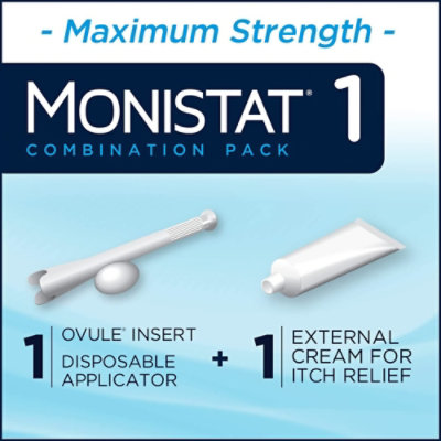 Monistat Vaginal Antifungal 1-Day Treatment Ovule Cure Itch Relief Maximum Strength - 0.32 Oz - Image 5