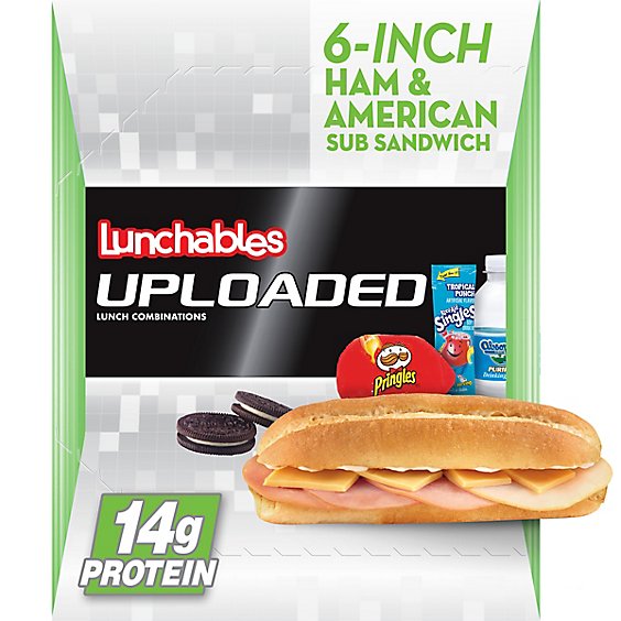Lunchables Uploaded 6 Inch Ham & American Cheese Sub Sandwich Meal Kit Box - 15 Oz