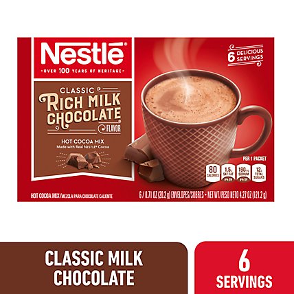 Nestle Hot Cocoa Mix Rich Milk Chocolate Flavor 6 Count - 4.27 Oz - Image 2