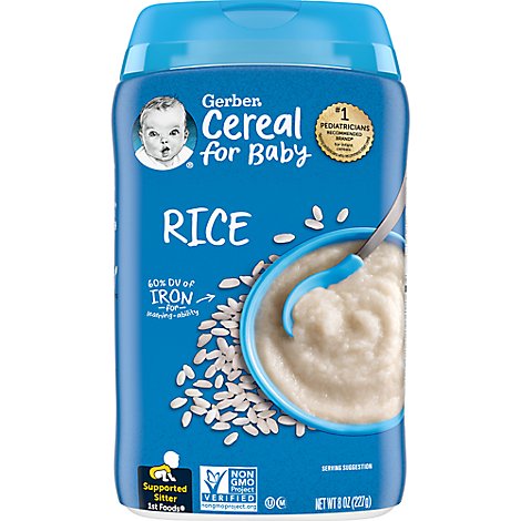 Gerber Cereal Rice - 8 Oz