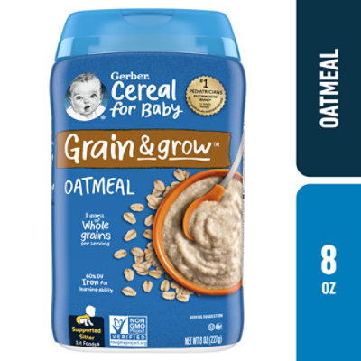 Gerber 1st Foods Grain & Grow Oatmeal Baby Cereal Canister - 8 Oz