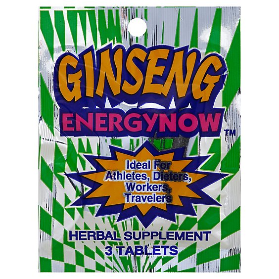Energy Now Ginseng Herbal Supplement Tablets - 3 Count