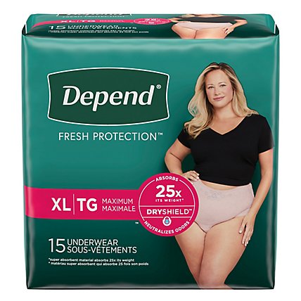 Depend FIT FLEX Womens Adult Incontinence Underwear Maximum Absorbency Extra Large - 15 Count - Image 7