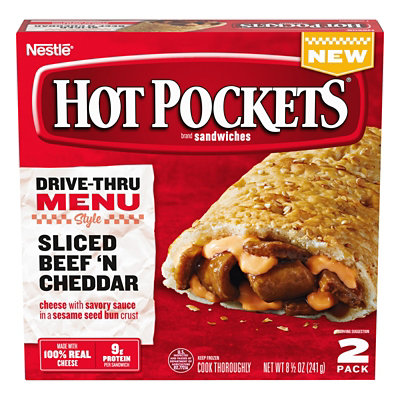 Hot Pockets Drive Thru Menu Style Sliced Beef N Cheddar Sandwiches Frozen Snacks - 8.5 Oz - Image 4