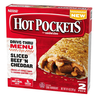 Hot Pockets Drive Thru Menu Style Sliced Beef N Cheddar Sandwiches Frozen Snacks - 8.5 Oz - Image 5