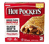 Hot Pockets Drive Thru Menu Style Sliced Beef N Cheddar Frozen Snacks - 8.5 Oz