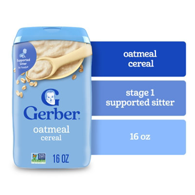 Gerber 1st Foods Grain & Grow Oatmeal Baby Cereal Canister - 16 Oz - Image 1