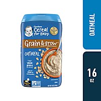 Gerber 1st Foods Cereal For Baby Oatmeal Grain & Grow Baby Cereal Canister - 16 Oz - Image 1