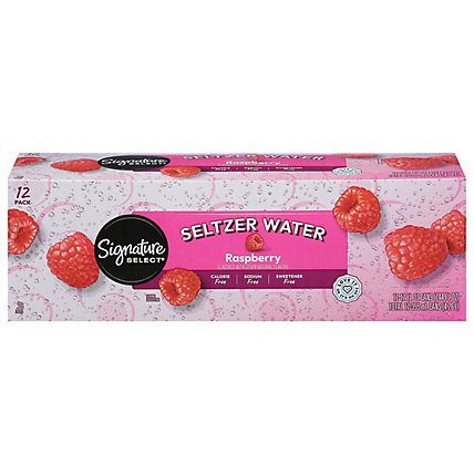 Signature SELECT Water Seltzer Raspberry Flavored - 12-12 Fl. Oz. - Image 2