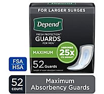 Depend Incontinence Guards for Men Maximum Absorbency - 52 Count