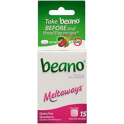 beano Meltaways Food Enzymes Strawberry - 15 Count - Image 2
