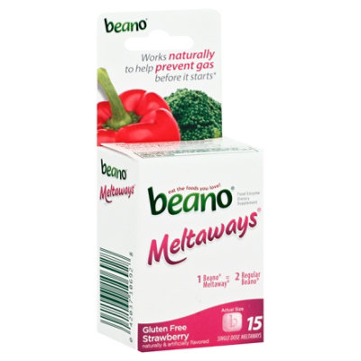 beano Meltaways Food Enzymes Strawberry - 15 Count