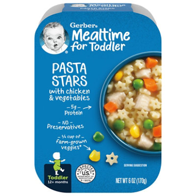 Gerber Mealtime Pasta Stars with Chicken and Vegetables Toddler Food  Tray - 6 Oz - Image 4