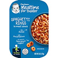 Gerber Graduates Mealtime for Toddler Spaghetti Rings in Meat Sauce Toddler Food Tray - 6 Oz - Image 1