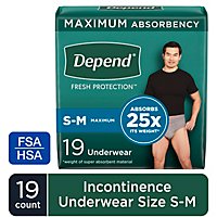 Depend FIT-FLEX Adult Incontinence Underwear for Men Maximum Absorbency Small Medium - 19 Count - Image 2