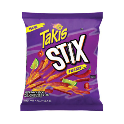 Takis Stix Fuego Hot Chili Pepper & Lime Corn Chips - 4 Oz