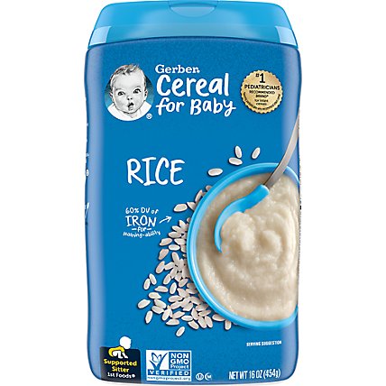 Gerber 1st Foods Rice Baby Cereal Canister - 16 Oz - Image 1