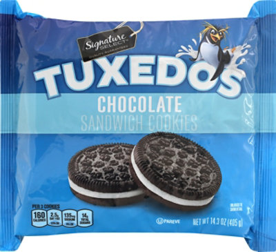 Signature Select Cookies Sandwich Tuxedos Chocolate - 14.3 Oz - Image 2