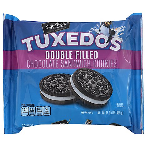Signature SELECT Cookies Sandwich Tuxedos Double Filled Chocolate - 15.35 Oz