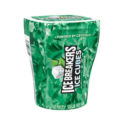 Ice Breakers Ice Cubes Gum Sugar Free Spearmint Cube Mint - 40 Count