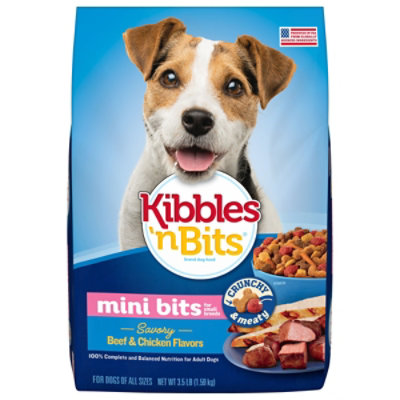 Kibbles N Bits Dog Food Mini Bits Savory Beef & Chicken Flavor Small Breed Bag - 3.5 Lb - Image 1