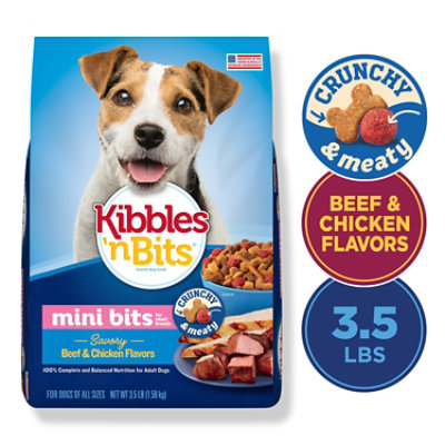 Kibbles N Bits Dog Food Mini Bits Savory Beef & Chicken Flavor Small Breed Bag - 3.5 Lb - Image 2