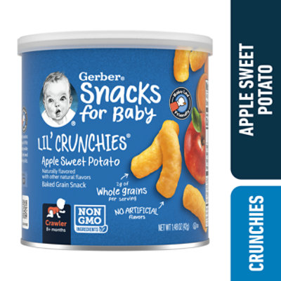 Gerber Graduates Lil Crunchies Corn Snack Baked Whole Grain Apple & Sweet Potato - 1.48 Oz