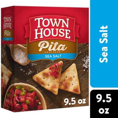 Town House Pita Oven Baked Crackers Sea Salt Lunch Snacks - 9.5 Oz - Image 1