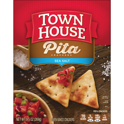 Town House Pita Oven Baked Crackers Sea Salt Lunch Snacks - 9.5 Oz - Image 7